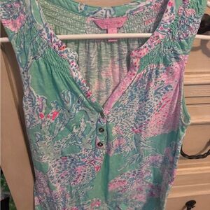 Lilly Pulitzer Women's Essie Sleeveless Top - Green and Pink